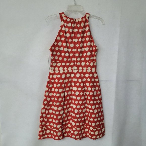 Eliza J Dress Womens 6 Red Print Fit & Flare Pockets Sleeveless Back Zip Lined - Picture 4 of 16